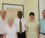 L-R) Founder of the American Museum of Finance in New York Mr. John Herzog and his wife Maria, Premier of Nevis and Minister of Finance Hon. Vance Amory, President of the New England Chapter of the Alexander Hamilton Awareness Society and her husband Tom