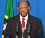 St. Kitts and Nevis' Prime Minister the Right Hon. Dr. Denzil L. Douglas at Wednesday's Press Conference (Photo by Erasmus Williams)
