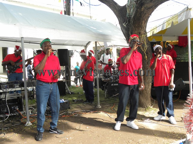 (Photo Gallery):Members of the Prison Band performing in the Memorial Square in Charlestown Nevis
