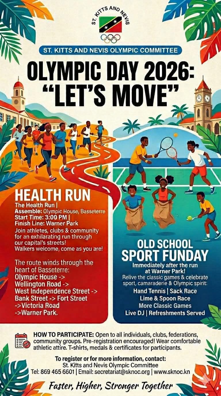St. Kitts and Nevis Olympic Committee Unveils Events for Olympic Day Run/Walk 2026 Event