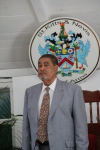 Deputy Governor General and Nevis’ Top Civil Servant His Honour Eustace John, at the first sitting of the Nevis Island Assembly at Hamilton House in Charlestown on March 26, 2013