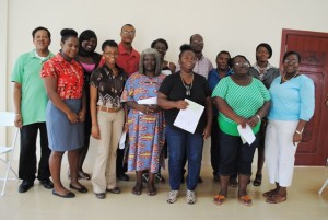  Some of the WISE grants recipients pose for a group with Hon Nisbett and PEP staff
