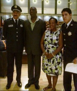 Commissioner Walwyn (2nd from left) and Mrs. Walwyn with Mexican Police Officials 