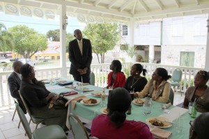 President Hall with members of UVI’s Alumni Association 