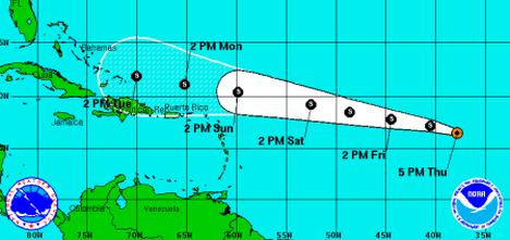 Tropical Storm Dorian weakens while moving rapidly westward