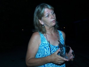 Long time resident on Nevis Ms. Debby Wallace showing off her token of appreciation from the Nevis Island Administration for her contribution to the island’s tourism 