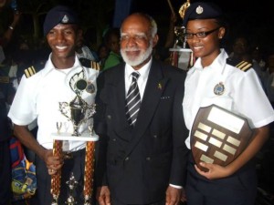 Governor General His Excellency Sir Edmund Lawrence poses with winning team