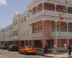 Government Headquarters in Basseterre houses many government offices including the Office of the Prime Minister as well as the National Assembly Chambers