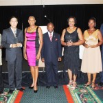 Institution awardees pose for a picture with Prime Minister the Right Hon Dr Denzil Douglas (centre) and Hon Marcella Liburd (3rd left)