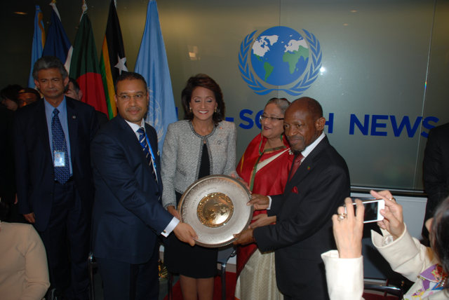PM Douglas gets award for “visionary leadership in sustainable development”