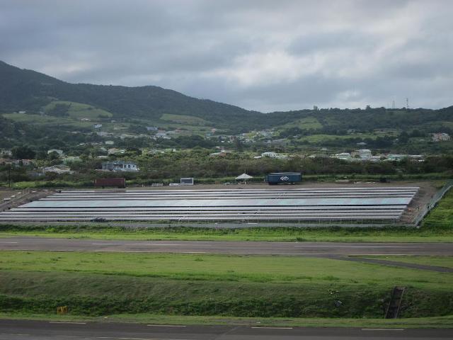 “Welcome to SKB,” on solar farm at St. Kitts’ Robert L. Bradshaw Airport gets international coverage