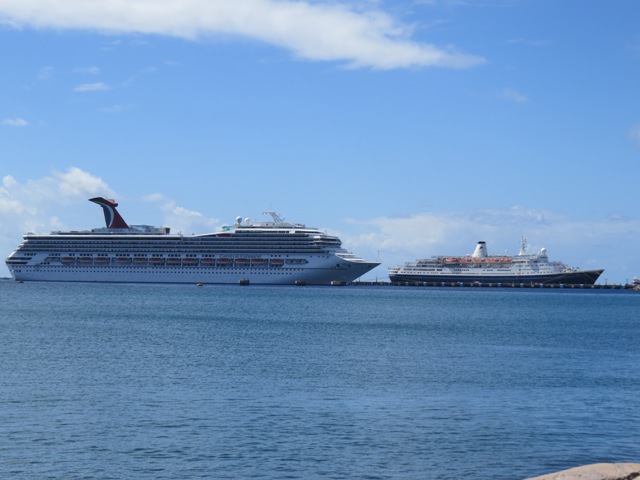 Two cruise ship dock Sunday with 3,600 passengers