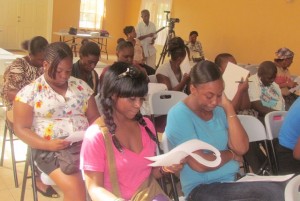 A section of the PEP trainees during the opening ceremony at the Jessups Community Centre.