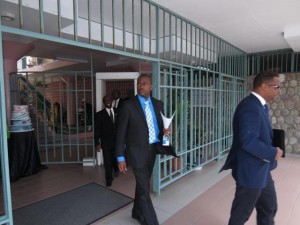 Opposition walking out of Government Headquarters,