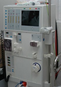 one of the four haemodialysis machines.