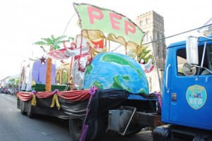  PEP is a Blessing: The 40-foot float on Cayon Street as it passes the Anglican Church.