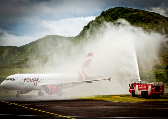 Water salute to officially inaugurate Seaborne Airline’s daily service to St. Kitts