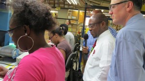 St. Kitts and Nevis' Prime Minister the Right Hon. Dr. Denzil L. Douglas on a tour of the Harowe Servo Plant in Sandy Point, St. Kitts. (Photos by Junique Eddy)