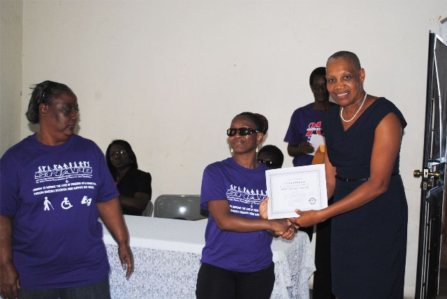 Minister Liburd thanks PEP and Ministry of Education for supporting the visually impaired