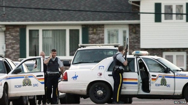 Canada shooting: Manhunt as police officers killed in Moncton