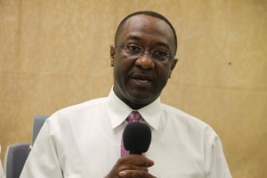 US-based Cardiologist/Internist Dr. Charlie Rouse at a welcoming ceremony at the Alexandra Hospital on July 07, 2014 