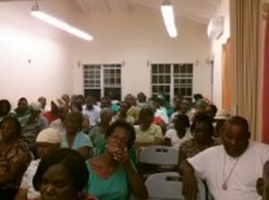 Audience at the Barnes Ghaut Community Center 