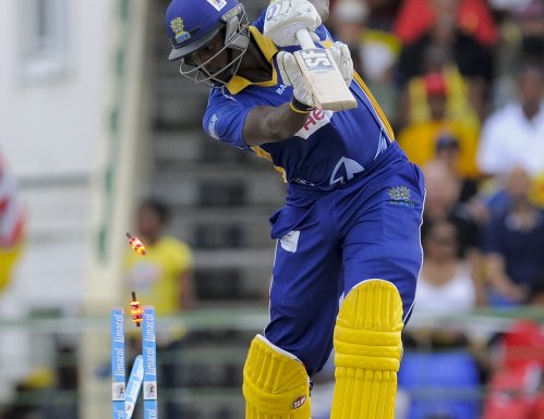 Barbados Tridents (152-6) beat Guyana Amazon Warriors (107-4) by 8 runs via the Duckworth Lewis method