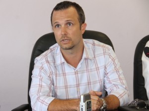 Chief Operations Officer of Omni Alpha Chris Burgess at the Nevis Island Administration conference room on September 24, 2014