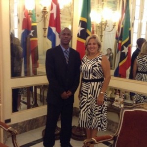St. Kitts and Nevis' Ambassador-Designate to Cuba, His Excellency Kenneth Douglas (left) and Cuba's Deputy Minister of Foreign Affairs, Her Excellency, Ms. Ana Teresita Gonzalez Fraga