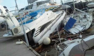 Damages to boats in St. Maarten