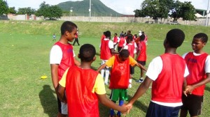 Young footballers in camp