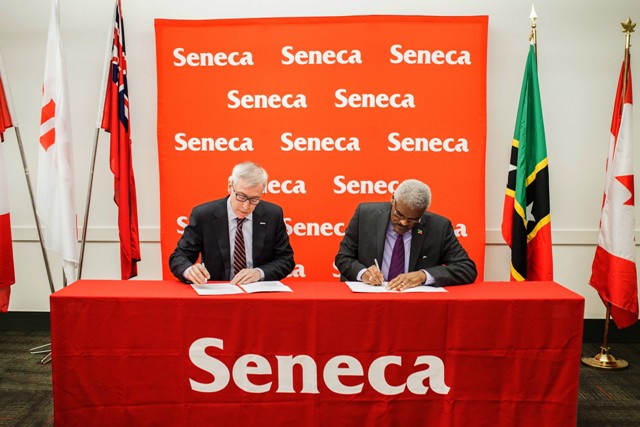Toronto-based Seneca College and St. Kitts and Nevis sign MOU to work together to provide education and training