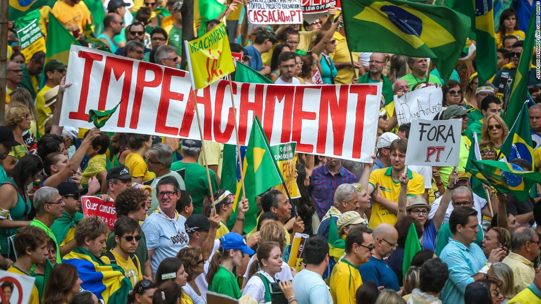 Protesters in Brazil push to impeach President Dilma Rousseff