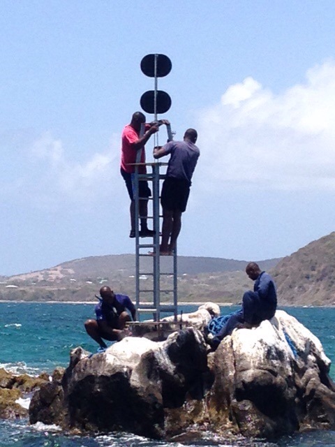 Navigational lighting for Cow and Calf rocks in the Narrows in St. Kitts and Nevis channel