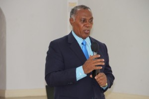 Premier of Nevis Hon Vance Amory, delivering remarks at The Department of Human Resources’ “Understanding the Public Service” seminar on July 8, 2015, at the St. Paul’s Anglican Church Hall