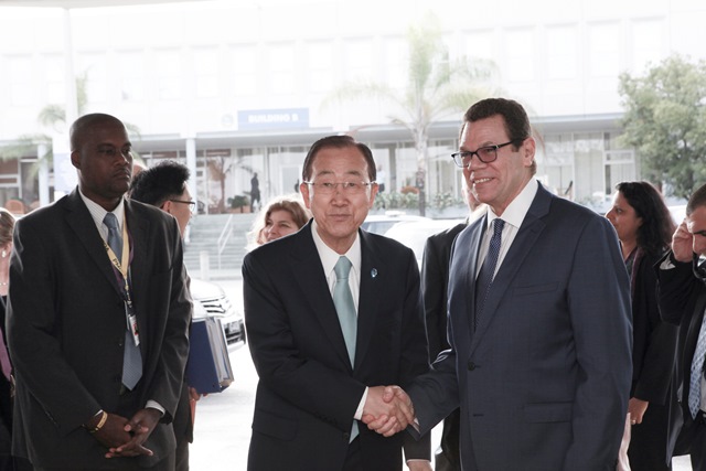 CDB hosts meeting with UN Secretary General and Regional Climate Change Agencies