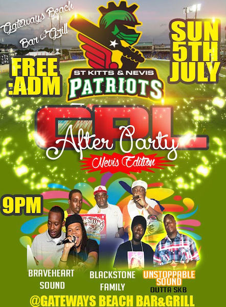 Gateways Beach Bar & Grill Presents: CPL After Party Nevis Edition
