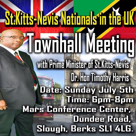 St.Kitts-Nevis Prime Minister to Meet with Nationals in the United Kingdom