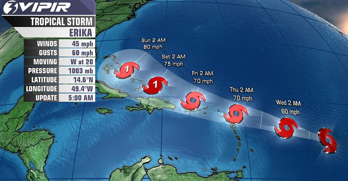 TROPICAL STORM ERIKA INTERMEDIATE ADVISORY NUMBER   8A NWS NATIONAL HURRICANE CENTER MIAMI FL       AL052015 800 PM AST WED AUG 26 2015
