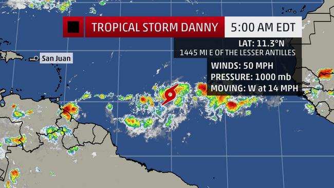 Tropical Storm Danny May Become a Hurricane Later This Week; Potential Threat to Lesser Antilles Next Week