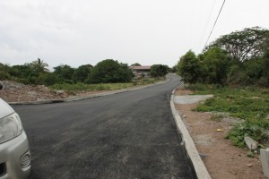 A section of Hanley’s Road with the first layer of asphalt concrete on Hanley’s Road during the Hanley’s Road Rehabilitation Project on October 09, 2015