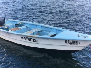 Boat Perla Negra. Small craft intercepted by SKN Coast Guard during Saturday 14 Nov Drug Seizure
