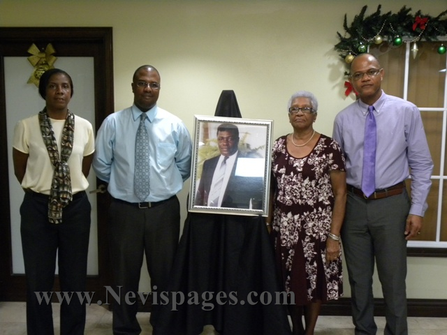 Portrait of Sir Simeon Daniel unveiled at the Bank of Nevis Ltd on Customer Appreciation Day