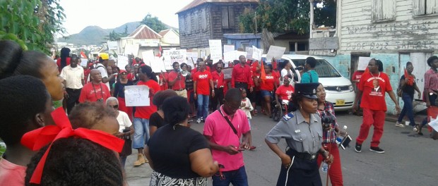 St.Kitts Opposition Labour Party Stage Protest March