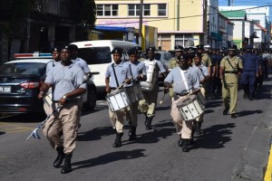 Commisssioner Queeley leads Parade on Thurday 17 March