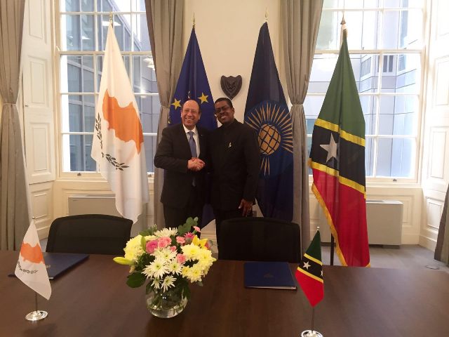 St. Kitts and Nevis Formalises Relations with the Republic of Cyprus‏