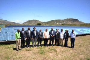 L-R) Bertill Browne; Cartwright Farrell; Attorney General Hon. Vincent Byron; Hon. Eugene Hamilton; Hon. Lindsay Grant; His Excellency Dennis Michael Morton; Prime Minister Dr. the Honourable Timothy Harris; Hix Ecellency George Gow Wei Chiou; Hon. Ian Patches Liburd; Brenda Boncamper; Errol Liburd