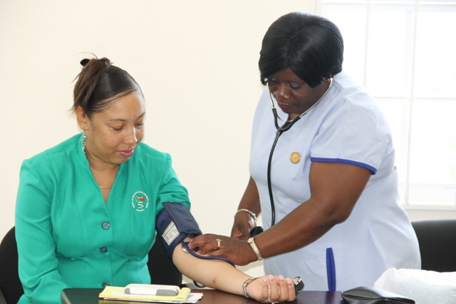 Nevis’ Health Promotion Unit performs health screenings at local businesses‏