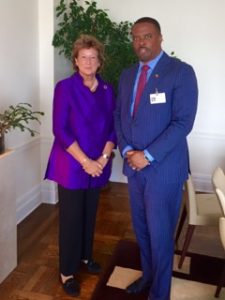 Minister Brantley with UK Minister Baroness Anelay