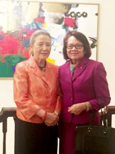 First Lady Mrs. Sandra Granger and Wife of the UN Secretary General, Mrs. Ban Soon-taek